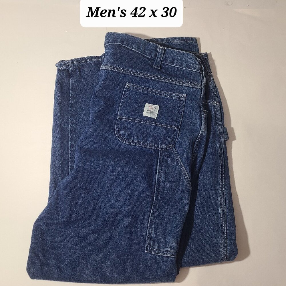 Vintage 80s/90s Pointer Brand Men's Denim Carpenter Jeans Size 40 x 30 VGUC